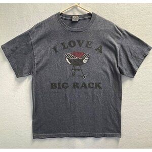 Vintage I Love a Big Rack Cookout Bar-B-Que Grill Graphic Man's T-Shirt Large